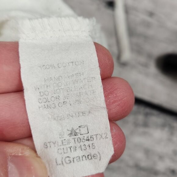 🐞Blue Sketch White Polka Dot Print Top Large - Picture 13 of 16